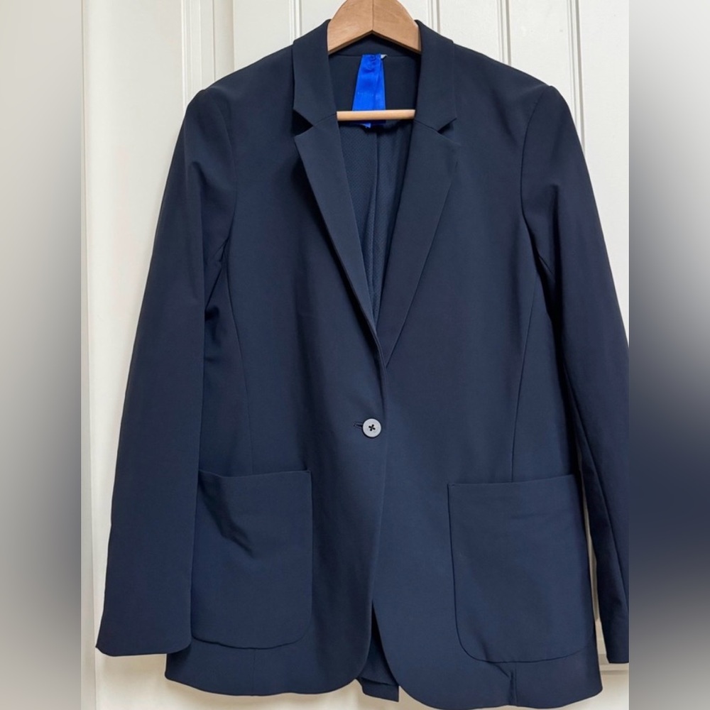Kit & Ace Navy Blue Ride One Button Stretch Blazer Size 6